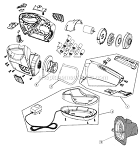 Page A Diagram and Parts List for BD10040  Dirt Devil Hand Vacuum